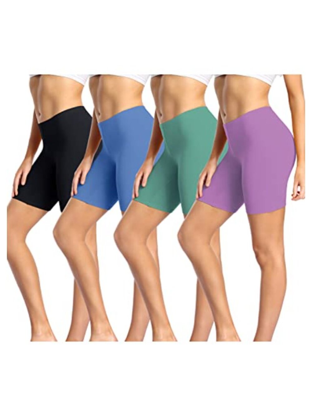 wirarpa Women's Cotton Boy Shorts Underwear Anti Chafing 8 Inseam 4 Pack